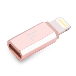 Redukce HOCO micro USB / iPhone Lightning barva rose gold