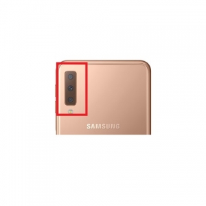 Sklíčko zadní kamery Samsung A750 Galaxy A7 (2018) zlatá