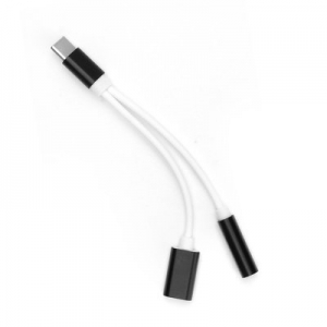 Adaptér HF/audio + nabíjení USB Typ C barva černá