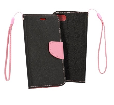 Pouzdro FANCY Diary iPhone 11 PRO (5,8") barva černá/růžová