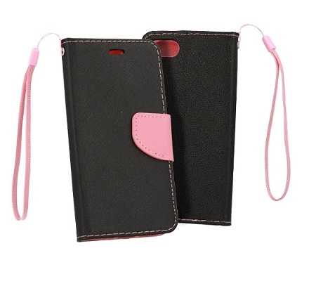 Pouzdro FANCY Diary iPhone 11 (6,1") barva černá/růžová