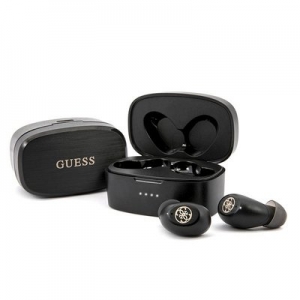 Bluetooth headset Guess GUTWSJL4GBK s powerbank, barva černá