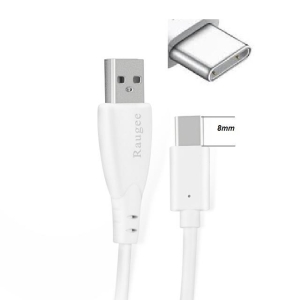 Datový kabel USB A na USB C, délka 1m, barva bílá (8mm konektor)