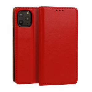 Pouzdro Book Leather Special iPhone 12 Mini (5,4), barva červená