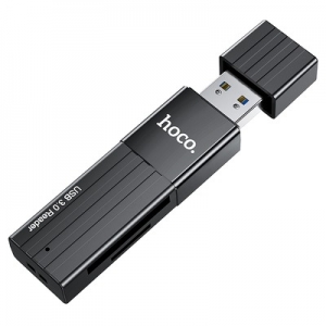 Čtečka paměťových karet HOCO HB20, 2v1 USB 2.0, barva černá