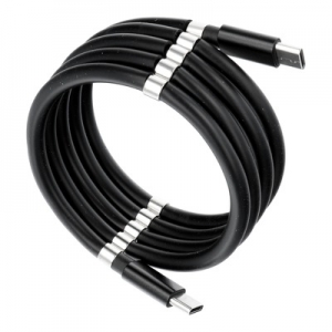 Datový kabel Magnet, USB Typ C - Typ C 3A, barva černá