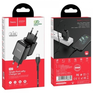 Cestovní nabíječ HOCO N2 Vigour USB Typ C 2A, barva černá