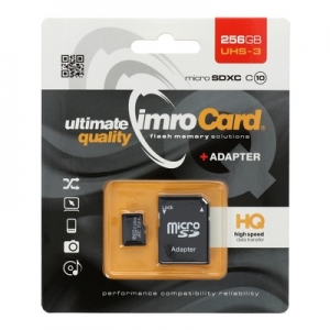 Paměťová karta micro SD IMRO 256GB Class 10, UHS 3 Blistr
