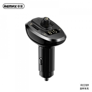 Transmitér FM Bluetooth Remax RCC-109, 2x USB 3A, AUX, čtečka pam. karet, barva černá