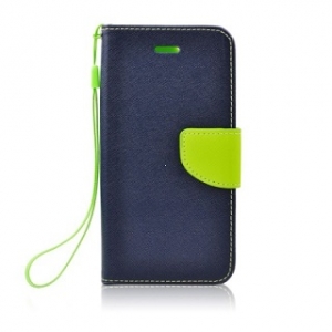 Pouzdro FANCY Diary iPhone 13 Mini (5,4) barva modrá/limetka