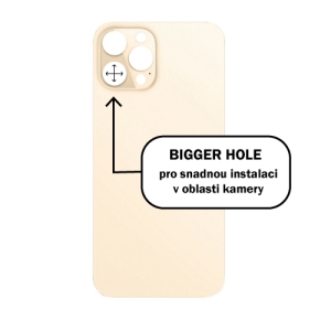 Kryt baterie iPhone 12 PRO MAX gold - Bigger Hole