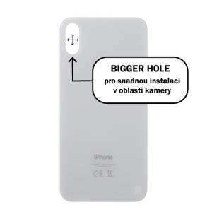 Kryt baterie iPhone XS  silver / white - Bigger Hole