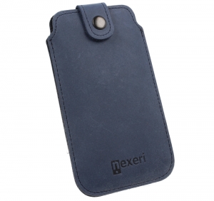 Poudro Nexeri Leather Pocket, modrá kůže, velikost iPhone 6, 7, 8, SE 2020
