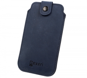 Poudro Nexeri Leather Pocket, modrá kůže, velikost iPhone 6, 7, 8, SE 2020