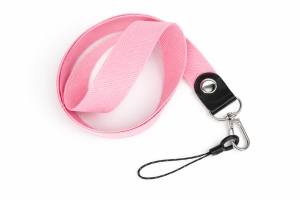 Šňůrka na mobilní telefon s karabinou, šířka 2 cm, barva světle růžová