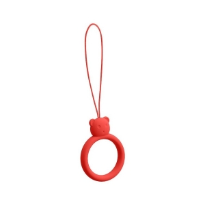 Šňůrka na mobil (silicone) Ring, barva červená