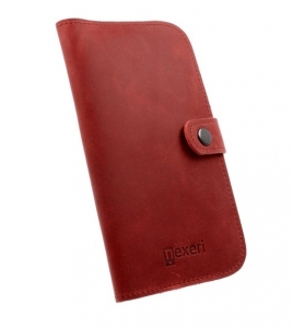 Poudro Nexeri Leather Wallet (Book), červená kůže, velikost XXL