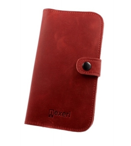 Poudro Nexeri Leather Wallet (Book), červená kůže, velikost XXL