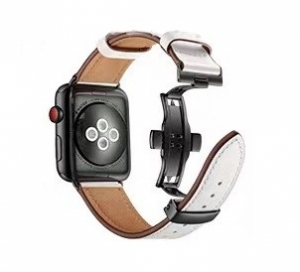 Kožený řemínek pro Apple Watch 38-41mm - white