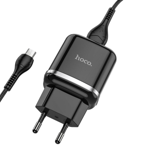 Cestovní nabíječ HOCO N3 Single port, QC 3.0, 18W, kabel Micro USB, barva černá