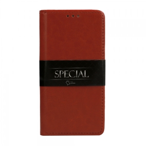 Pouzdro Book Leather Special iPhone 14 Pro, barva hnědá