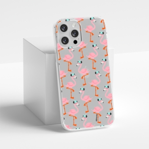 Pouzdro iPhone 13 Mini (5,4) Minnie Flamingo vzor 032, transparent