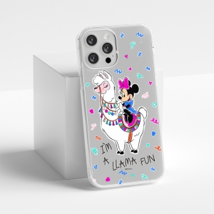 Pouzdro iPhone XR (6,1) Minnie Lama vzor 049, transparent
