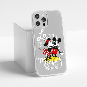 Pouzdro iPhone 14 Plus (6,7) Mickey & Minnie vzor 001, transparent