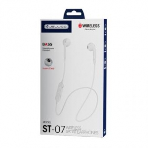 Bluetooth headset Jellico ST-07, v. 5.0, FC, HD Calls, sport, barva bílá