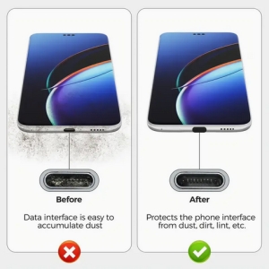 Záslepka pro konektor USB Typ C, barva černá - 10 ks balení