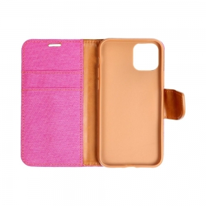 Pouzdro FANCY Diary Xiaomi Redmi 12 4G/5G barva růžová CANVAS