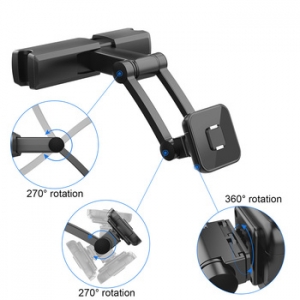 Držák do auta magnetický, na opěrku sedačky, pro telefon, tablet, barva černá