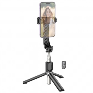 Selfie držák HOCO K20 tripod, s funkcí stativu, bluetooth, barva černá