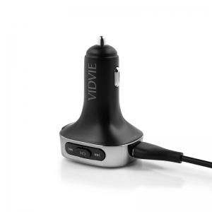 Transmitér FM Bluetooth Vidvie (FM-02), 1x USB, 1x Typ C, 48W, kabel USb Typ C, barva černá