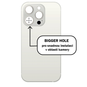 Kryt baterie iPhone 15 PRO white titan - Bigger Hole