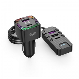Transmitér FM Bluetooth XO (BCC13) 3x USB, 2x Typ C, 6,2 A, barva černá