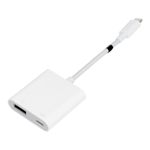 Adaptér Lightning 8-pin na USB A + nabíjení Lightning 8-pin Camera Connection Kit (pro kameru, přívěsný disk atd.) bílá