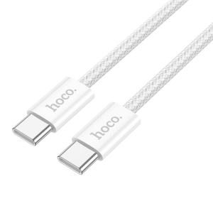 Datový kabel HOCO X104 USB C - USB C, QC 3.0, PD 60W, opletený, 2 metry, bílá