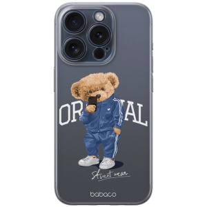 Pouzdro Back Case Babaco iPhone 15 Pro Original Teddy (transparent)