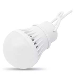 USB LED žárovka Teplé bílé světlo 350 lm 5W, kabel 1M, bílá