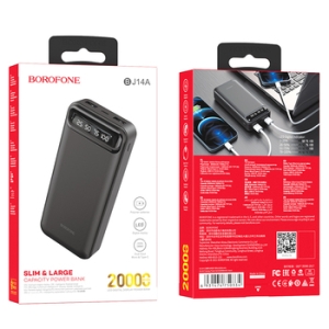 Externí baterie POWER BANK Borofone BJ14A, 20000mAh, 2x USB A, 1x USB C, barva černá