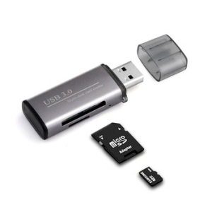 Čtečka paměťových karet (D105), Micro SD, SD, USB 3.0, barva černá