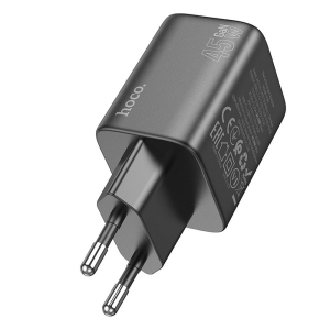 Cestovní nabíječ HOCO N42 GaN, 2x USB C, QC 3.0 PD 45W (1x 25W, 1x 20W), barva černá