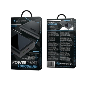 Externí baterie POWER BANK BeePower BP-10PD, 10000mAh, 2x USB (3.0), 1x USB C, PD 22,5W, barva černá