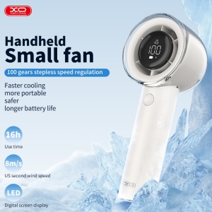 Mini přenosný ventilátor XO-MF81, 13000 ot./min, 3000 mAh, barva béžová