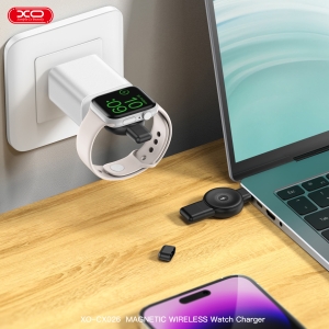 Indukční bezdrátová nabíječka XO-CX026, pro Apple a Galaxy Watch, QI, USB+USB-C 2,5W bílá