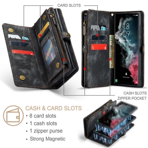 Pouzdro Book (Back Case) CaseMe Wallet 2v1, Samsung A556B Galaxy A55 5G barva black