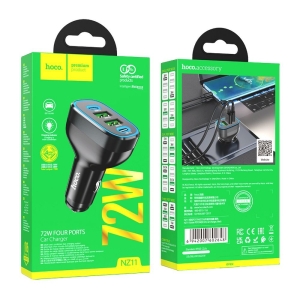 CL adaptér HOCO NZ11, 2x USB A, 2x USB C, QC 3.0, PD 72W, barva černá