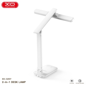 Stolní LED lampa XO-OZ07, 3 režimy osvětlení, dálkové ovládání, stojánek na telefon, skládací, barva bílá