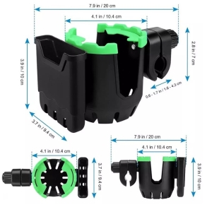 Držák na kolo, kočárek, motorku XO-C125, pro lahev (termo hrnek, a jiné), telefon, barva černá